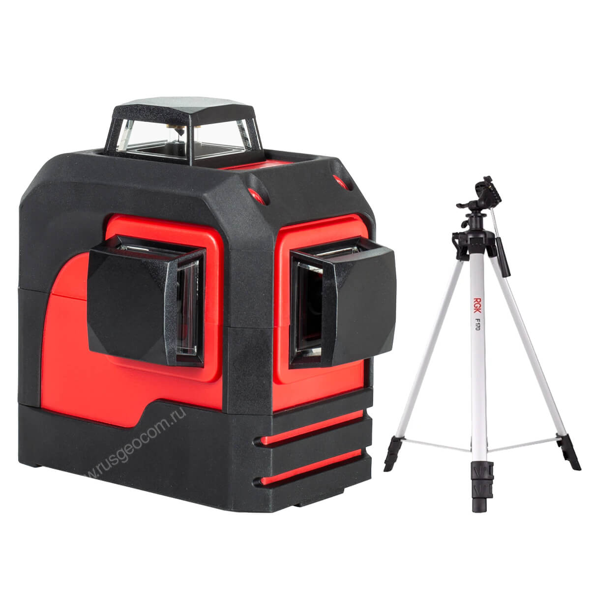 RGK PR-3M + штатив - лазерный нивелир 3d с красным лучом