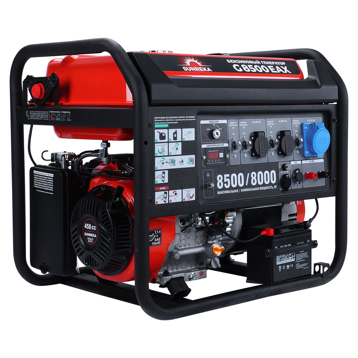 SUNREKA G8500EAX в тихом зимнем кожухе 1200 RAL 7024 - бензиновый генератор