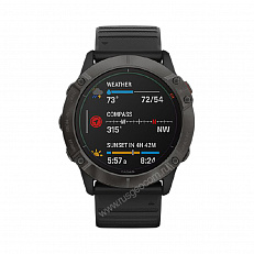 спорт Часы Garmin Fenix 6X Pro Solar титановый серый DLC с черным ремешком