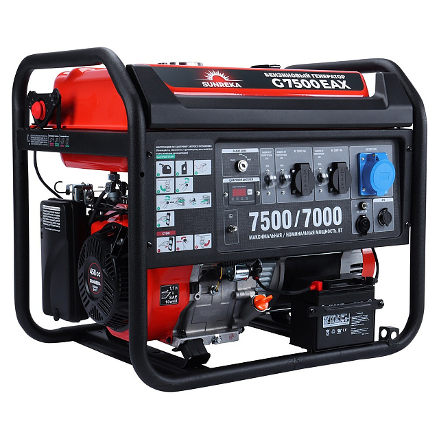 SUNREKA G7500EAX в супертихом зимнем кожухе 1400SS RAL 8019 - бензиновый генератор