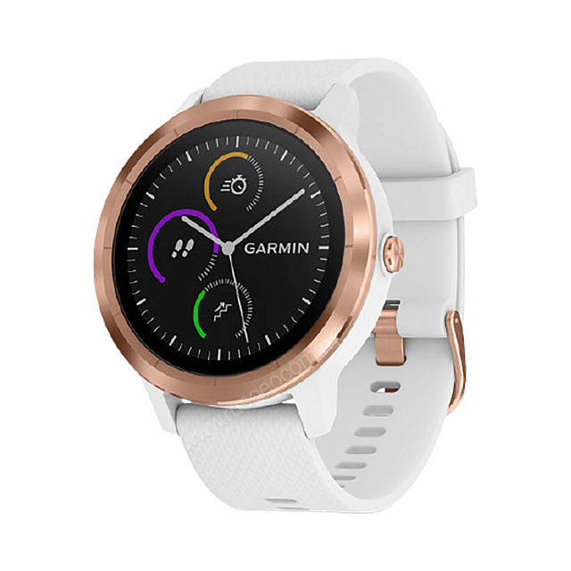 Часы Garmin Vivoactive 3 золотистые с белым ремешком