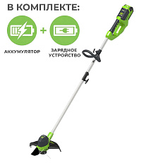 Аккумуляторный триммер Greenworks G40LTK2U, 40V с АКБ 2 Ач USB + ЗУ